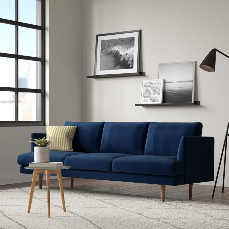 Norah Velvet 84" Recessed Arms Sofa & Reviews AllModern